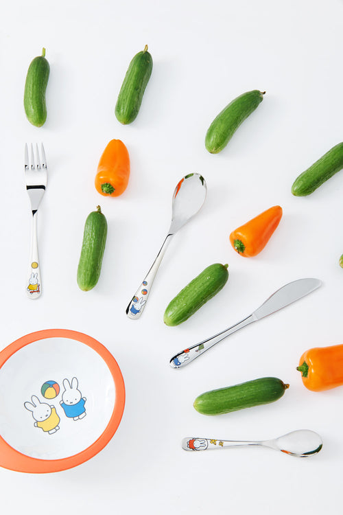 Zilverstad - Kindercouvert Nijntje speelt - 4 delig - Met kleur - RVS - vtwonen shop