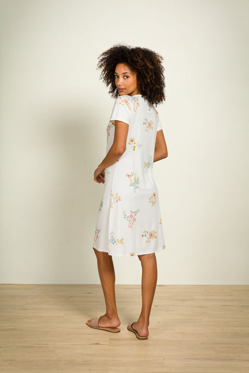 Pip Studio - Daisy Nightgown Short sleeve Women - Blossom Chic - White - M - vtwonen shop