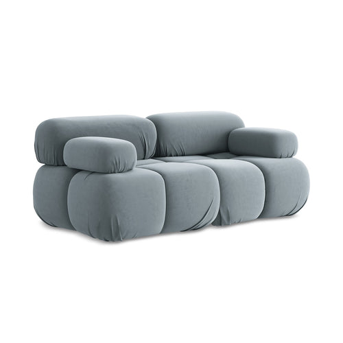 LaMiaSofa Tweezits modulaire bank Sanremo - velours - lichtblauw - 190x96x70