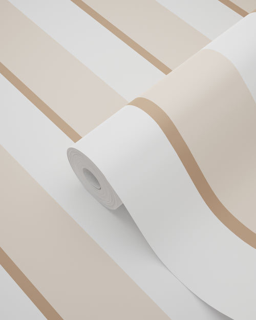 ESTAhome behang strepen beige en wit - 50 x 900 cm - 131906