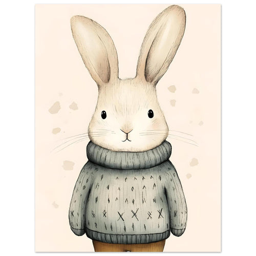 Artfulprints  Winterkonijn aquarel   poster 30x40 cm - vtwonen shop