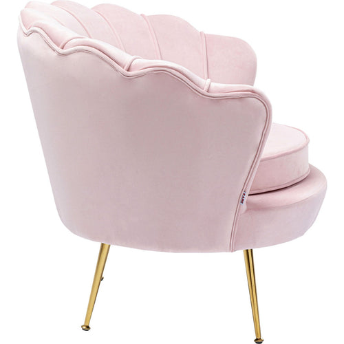 Kare Design Fauteuil Water Lily fluweel roze