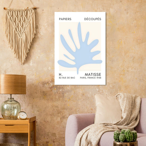 Artfulprints  Matisse – Coral drift light blue   poster 50x70 cm