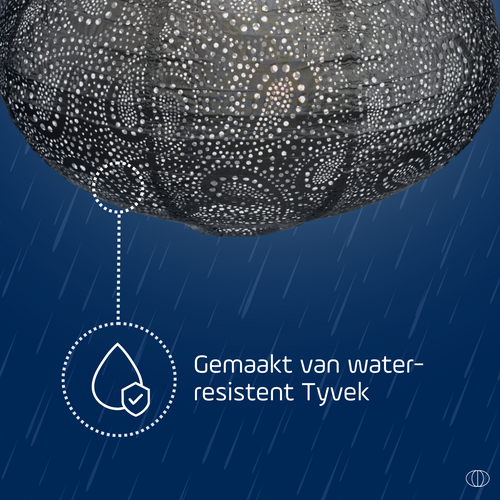 Lumiz solar lampion - paisley oval - 40 cm - taupe