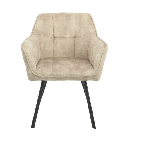 StarFurn Eetkamerstoel Emma - Taupe Velvet  - Set van 2