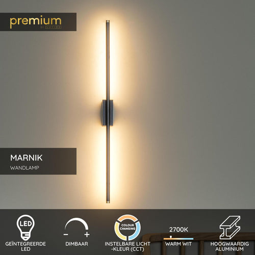 Lucide wandlamp MARNIK - Geïntegreerde LED - Zwart