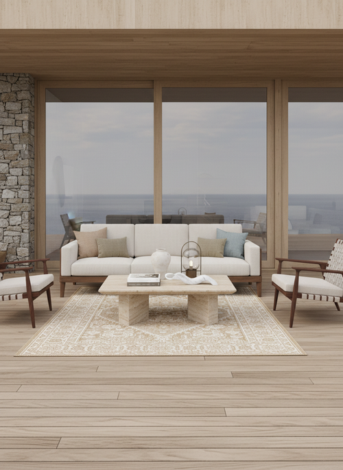 AFK Living vloerkleed Loggia - voor binnen en buiten - beige - 120x170 cm