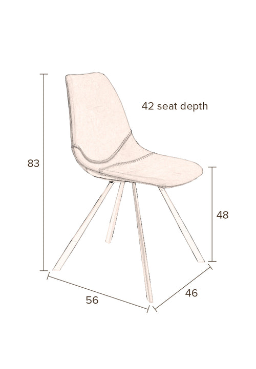 Dutchbone Franky Eetkamerstoelen Blauw - Set van 2 - vtwonen shop