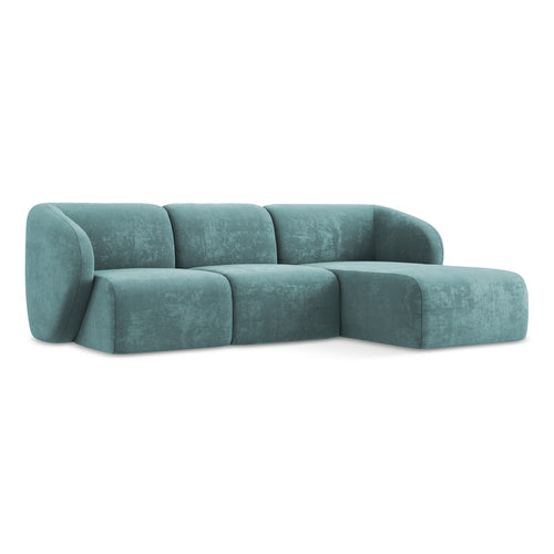 LaMiaSofa hoekbank rechts Cervo - chenille stof - jeans - 248x166x87