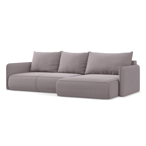 LaMiaSofa hoekbank rechts Palermo - velours - lavendel - 240x148x86