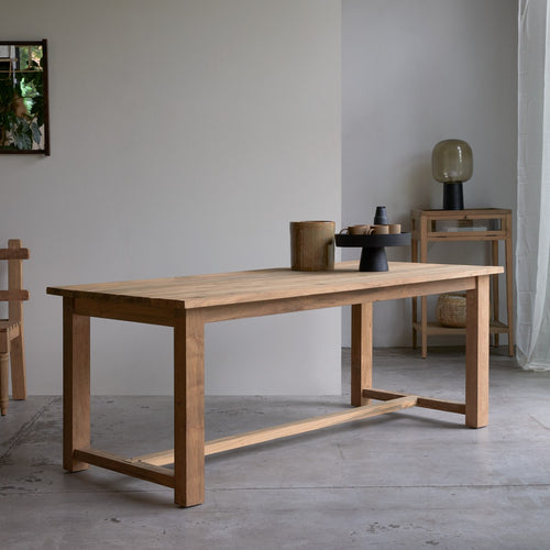 Tikamoon Eettafel van gerecycled massief teakhout voor 6/8 personen - Naturel - vtwonen shop
