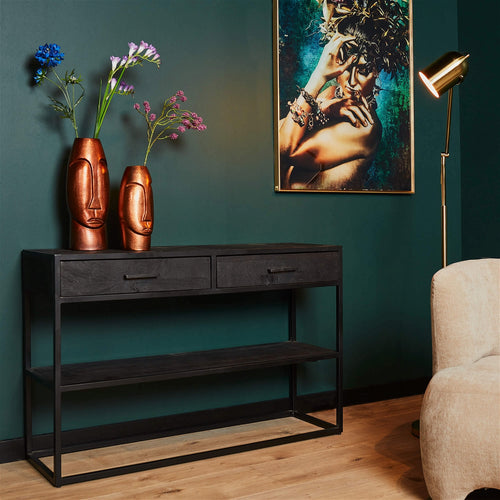 StarFurn Sidetable New York - Rechthoek Zwart Hout - 120x35x76cm - vtwonen shop