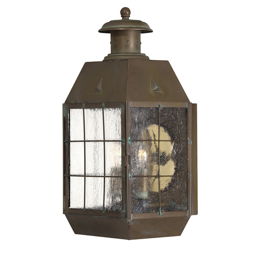Elstead Hinkley Nantucket Outdoor Wandlantaarn Verouderd Messing, IP44