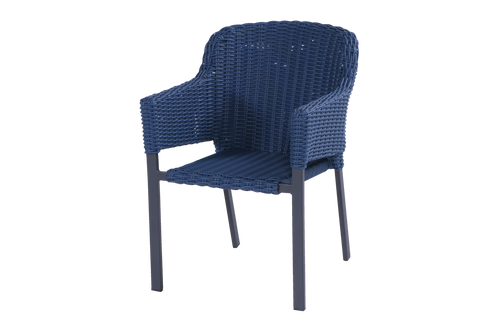 Hartman Tuinstoel Cairo - Blauw Wicker - Zithoogte 49cm - vtwonen shop