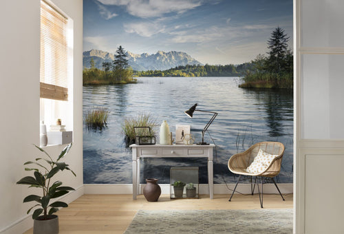 Sanders & Sanders fotobehang landschap met water blauw en groen - 300 x 280 cm - 612589