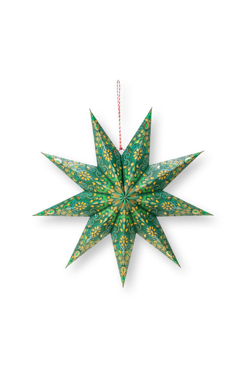 Pip Studio - Christmas Dark Green Overall Print - Papieren Kerstster - 60cm