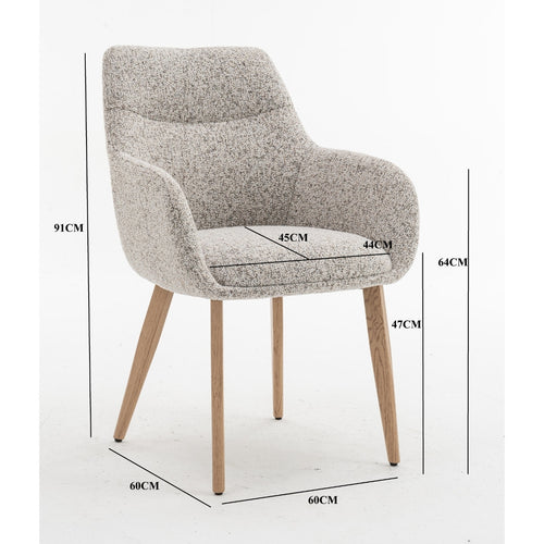 DÉJA Living Eetkamerstoel Noé - Beige/Naturel - Zithoogte 47cm - Set van 2 - vtwonen shop