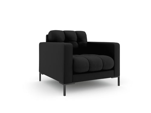 Cosmopolitan Design Fauteuil Bali structurele stof, zwart - 96x87x75cm