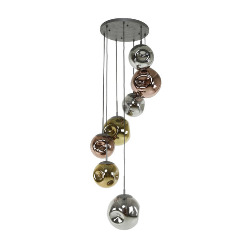Giga Meubel Hanglamp Stellar - Zilver Metaal - 7-Lichts - 40x40x180cm