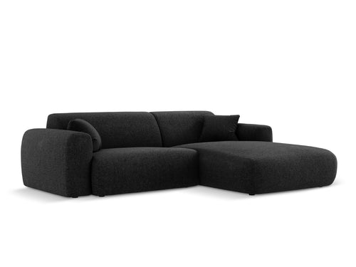 Cosmopolitan Design rechter hoekbank Nolio 4-zits, chenille, zwart - 170x235x72cm