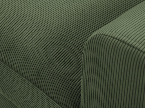 Cosmopolitan Design Uitklapbare hoekbank links met opbergdoos Kyoto 4-zits, ribfluwelen, flessengroen - 145x241x88cm