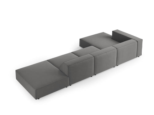 Cosmopolitan Design linker hoekbank Arendal 5-zits, flueel, cement - 166x341x70cm