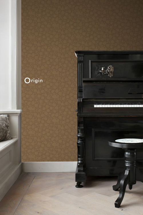 Origin Wallcoverings behang bloemen bruin en glanzend goud - 53 cm x 10,05 m - 345439 - vtwonen shop