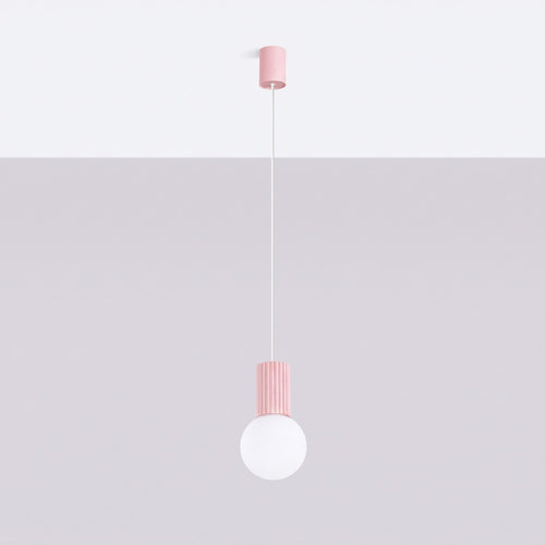 Sollux Lighting Hanglamp HALO 1 roze - 12x12x120cm
