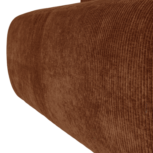 WOOOD eetbank 164 cm rugleuning Mojo Base - Rib - Roestbruin - 83x164x76