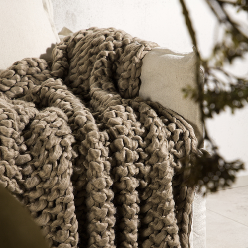 Nest living Verena Gebreide Plaid Bruin - 170 x 130 cm - vtwonen shop