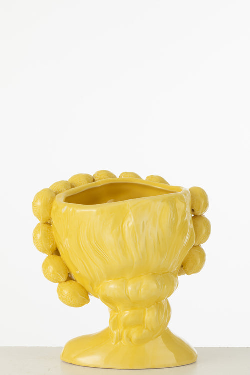 J-Line bloempot Limoen - keramiek - groen - extra - large - Ø 25 cm - vtwonen shop