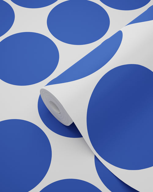 ESTAhome behang grote bollen blauw - 50 x 900 cm - 131560 - vtwonen shop