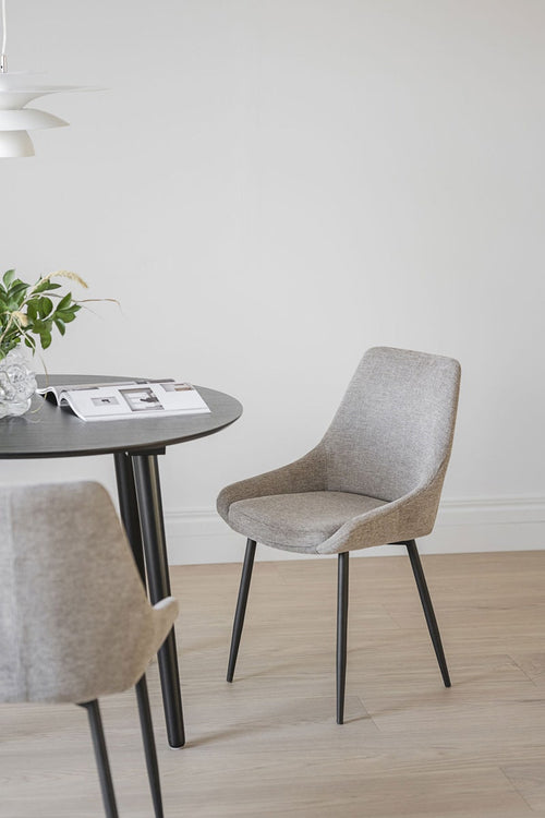 Rowico Home Sierra Eetkamerstoel Donker Beige - Zwarte Poten