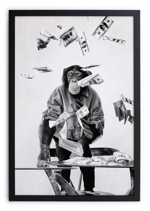 Zwarte lijst met kader 40x30 dollar aap - vtwonen shop