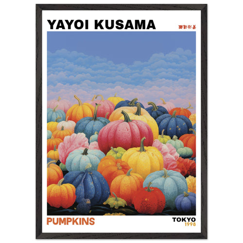 Artfulprints Poster met Lijst Yayoi Kusama - Pumpkins   - 50x70 cm - Meerkleurig