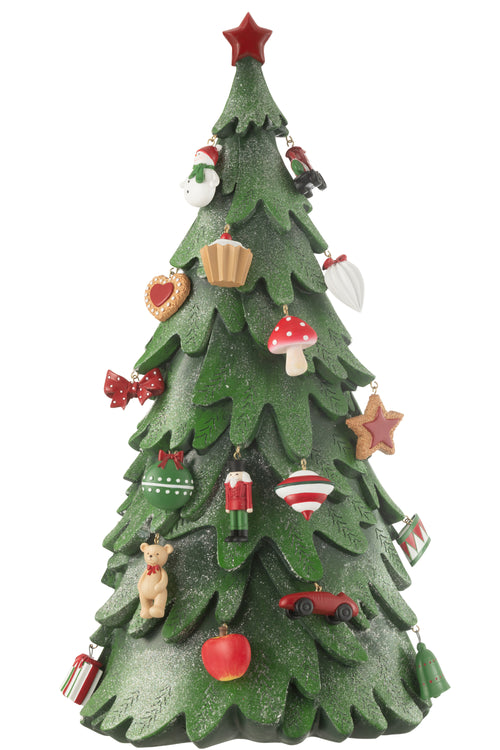 J-Line decoratie Kerstboom Ornamenten - polyresin - mix - large - vtwonen shop