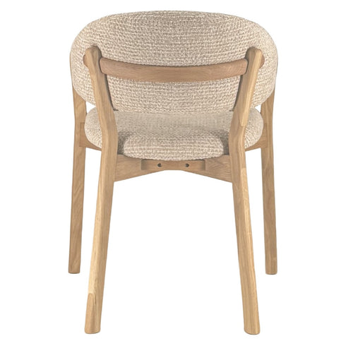 DÉJA Living Eetkamerstoel Uppsala - Taupe/Naturel Stof - Set van 2