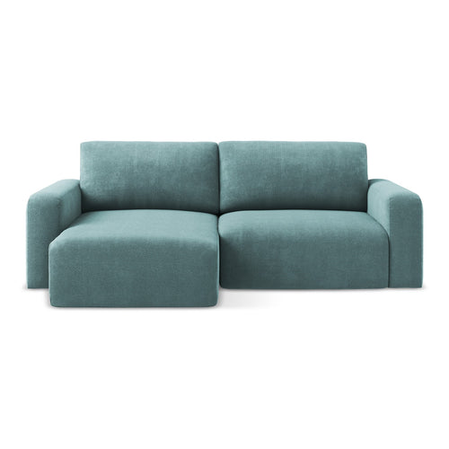 LaMiaSofa hoekbank links Ostia - chenille stof - jeans - 244x149x79