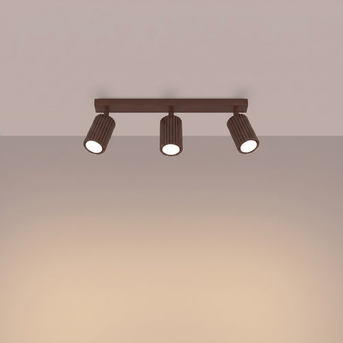 Sollux Lighting Plafondlamp KARBON 3L bruin - 45x6,5x16,5cm