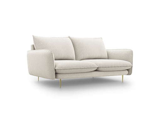 Cosmopolitan Design Bank Vienna 2-zits, structurele stof, lichtbeige - 92x160x95cm