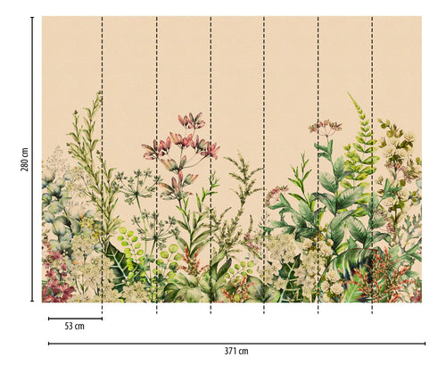 One Wall one Role fotobehang jungle-motief beige en groen - 371 x 280 cm - AS-382771