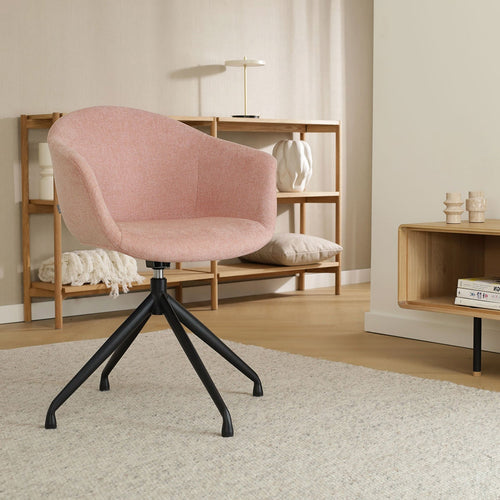 Nolon Nola-Otis Draaibare Eetkamerstoelen Set - Zacht Roze- Zwart - vtwonen shop