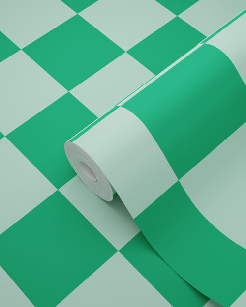 ESTAhome behang geblokt motief mintgroen en groen - 53 cm x 10.05 m - 130916 - vtwonen shop