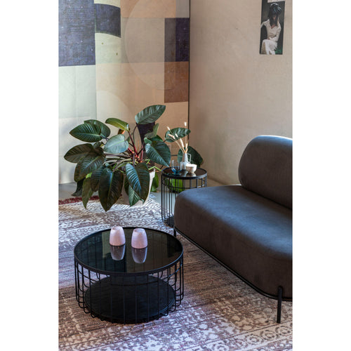 Housecraft Living Lance Salontafel Rond Glas/ Metaal 60x60 cm Zwart - vtwonen shop