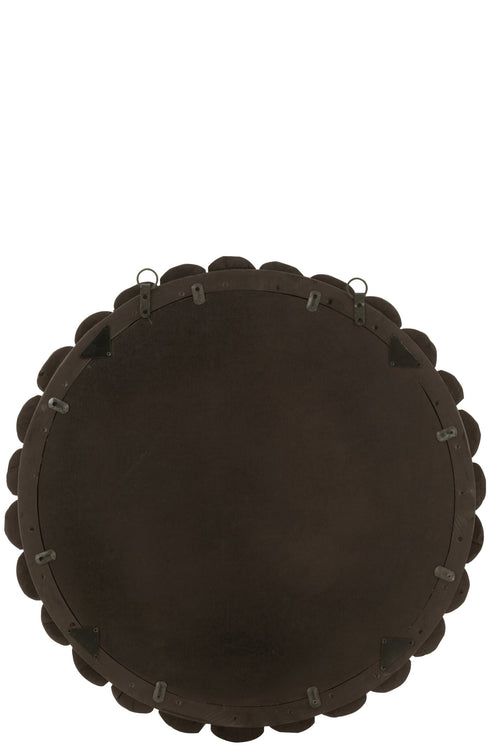 J-Line spiegel Bollen - hout - zwart - Ø 80 cm