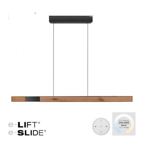 Neuhaus PURE hanglamp e-Lift - 3 lichts - 200  x 240   cm - zwart hout - vtwonen shop