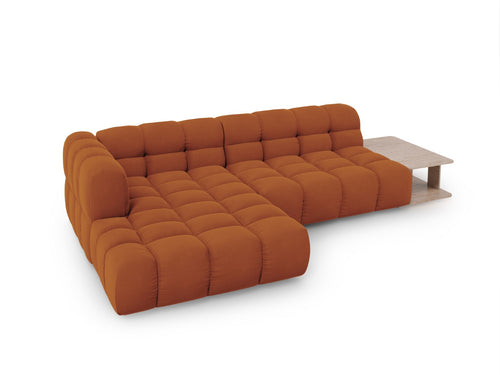 Cosmopolitan Design Modulaire hoekbank links Sky 4-zits, flueel, terracotta - 162x297x70cm