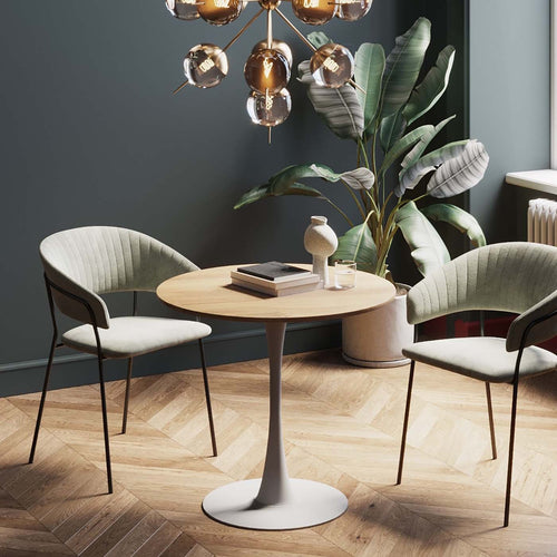 Kare Design Eettafel Schickeria Ø80cm eik en wit - vtwonen shop