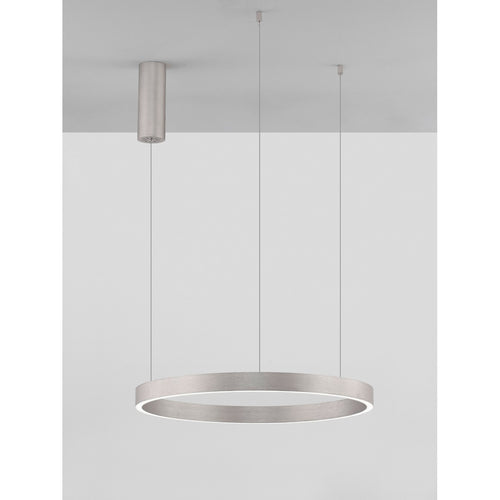 Nova Luce ELOWEN Geïntegreerde LED-hanglamp, geborsteld zilver, Triac dimbaar, 60W, 2552lm, 3000K
