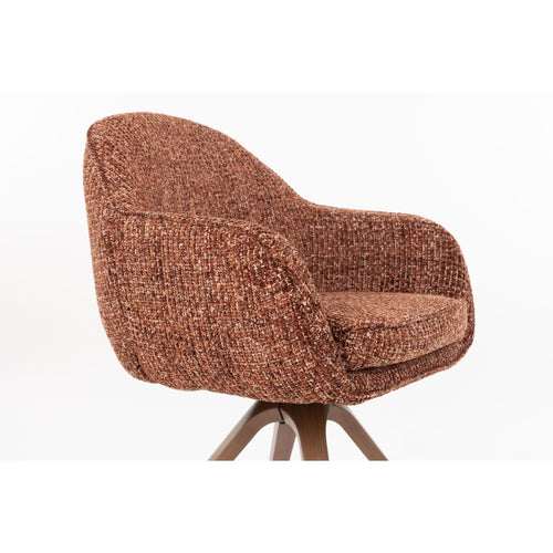 Housecraft Living Batoul Eetkamerstoelen Armleuning Terra/ Rood - Set van 2